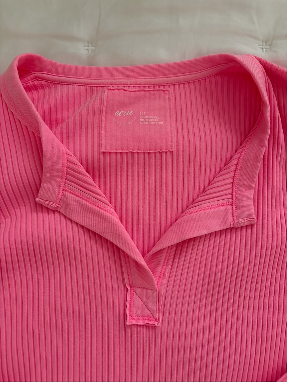 aerie Ribbed Henley long sleeve top